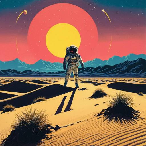 Vintage Astronaut in a Surreal Desert