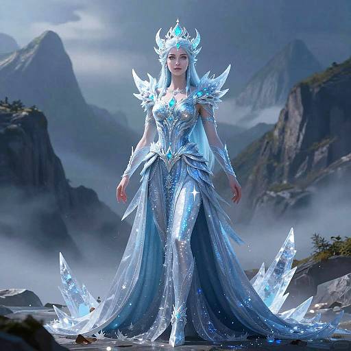 Mythical Ice Queen Digital Illustration