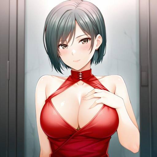 Illustration of Ada wong, resident evil in the style of Rui shi (rayze ray)