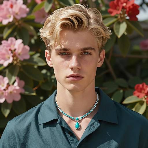 Blonde Young Man with Turquoise Necklace