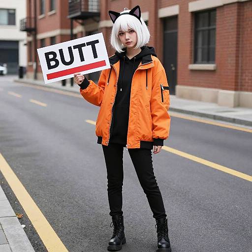 Urban Portrait with Cat Ear Headband