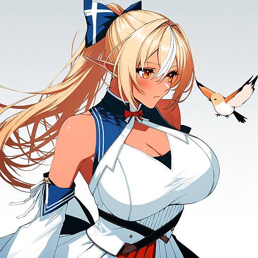 Illustration of Elfriend (shiranui flare), hololive in the style of Iwamoto eiri