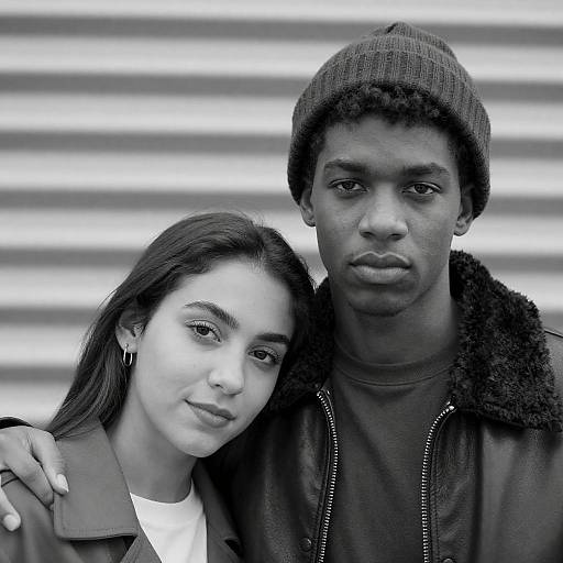 Intimate Black-and-White Portrait of Love