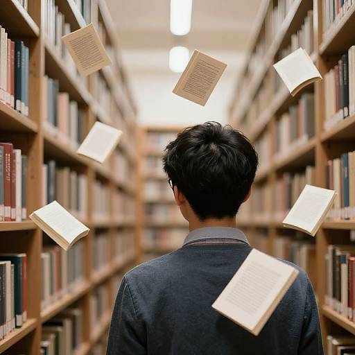 Flying Books in Magical Library
