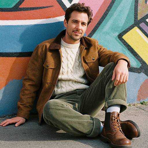 Man in Heritage Wear with Murals