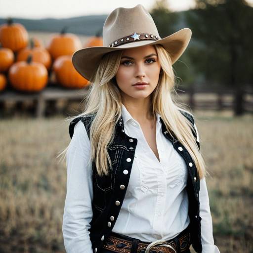 Blonde Cowgirl in Halloween Style