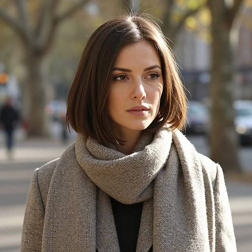 Woman with Tapered Shoulder Cut Hairstyle