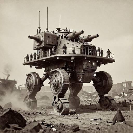 Victorian Steampunk Mecha Battlefield