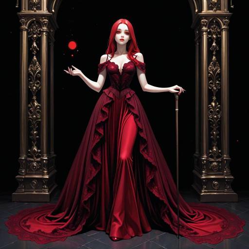 Mysterious Figure with Deep Red Hair