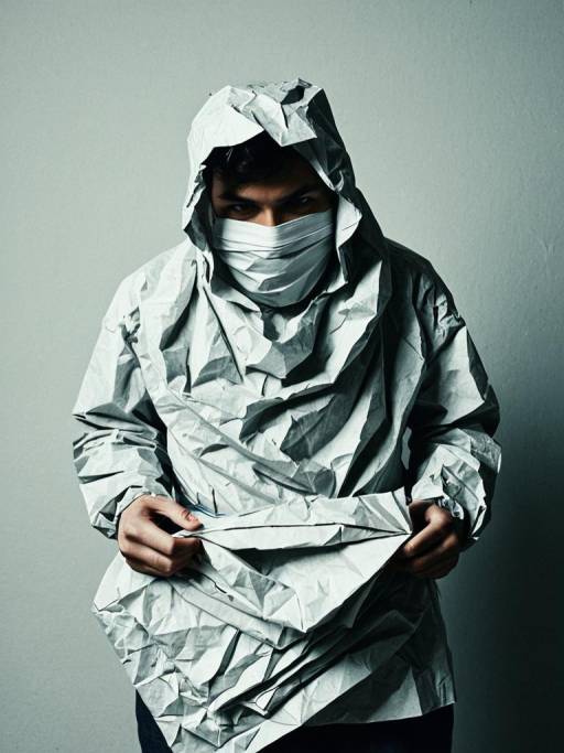 Crumpled Paper Costume Editorial Portrait