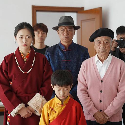 Group Portrait in Bright Room Setting