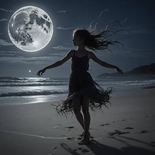 Mystical Dance on a Moonlit Beach Mystical Dance on a Moonlit Beach