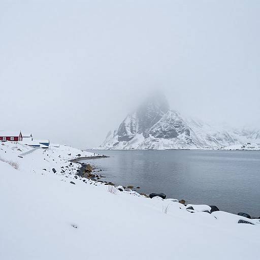 Minimalist Arctic Fjord Morning Scene