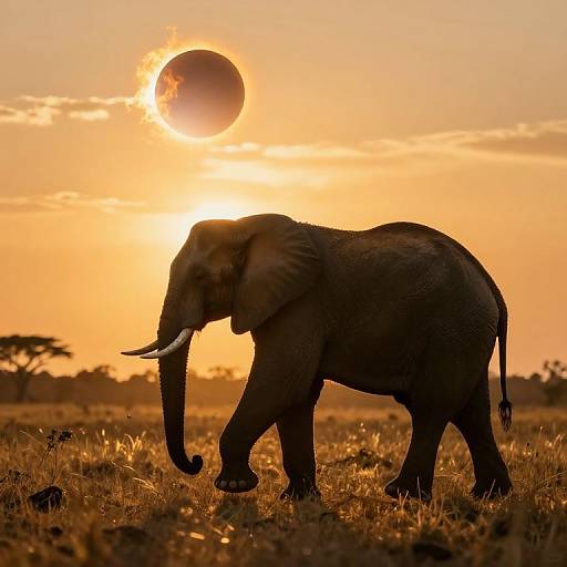 Elephant at Fiery Annular Eclipse