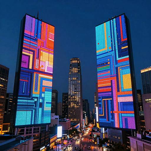 AI-Enhanced Vibrant Cityscape Art