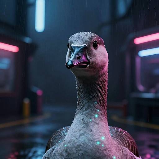 Luminescent Cyberpunk Agoose Portrait