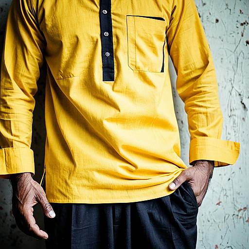 Close-Up Yellow Pathani Kurta