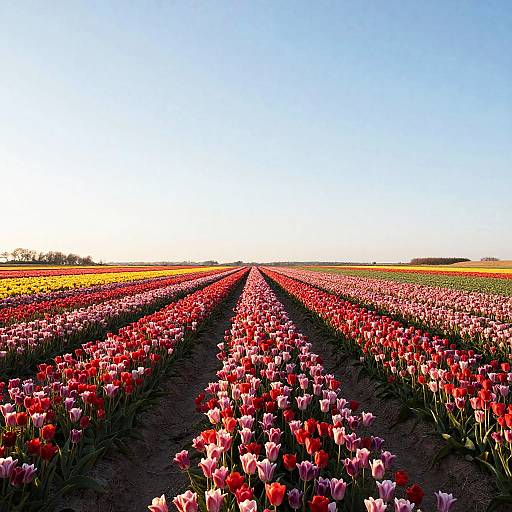 Towering Plateau Over Tulip Fields