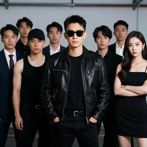 Chic Group Portrait in Industrial Setting