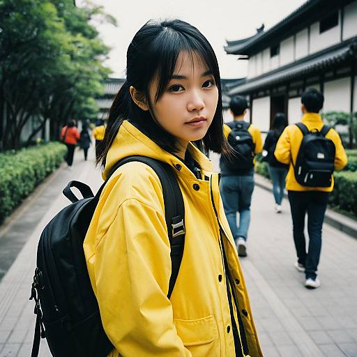 Asian Woman in Yellow Costume