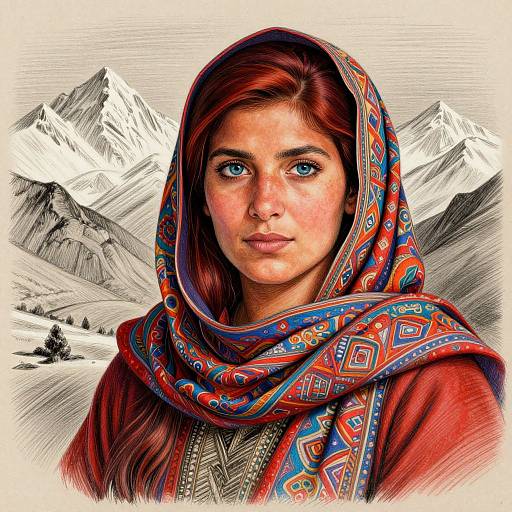 Portrait of Pashtun Woman in Mountains