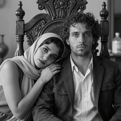 Intimate Black-and-White Portrait Scene