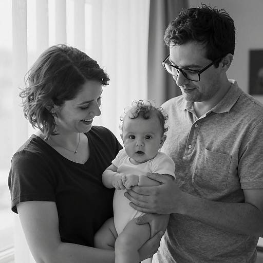Family Moment: Smiling Woman and Baby