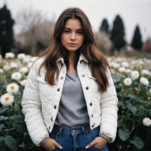 Woman in White Puffer Jacket Outdoors