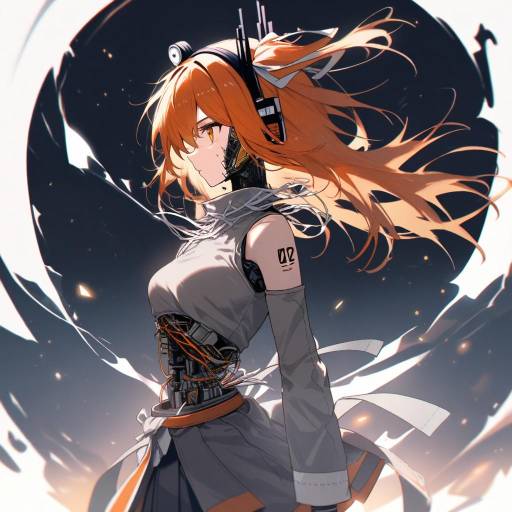 Cyborg Cowboy with Orange Hair