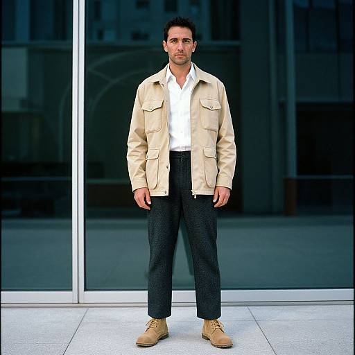 Confident Man in Modern Architecture