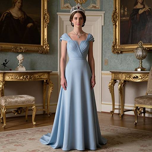 Elizabeth in Coronation Blue Dress