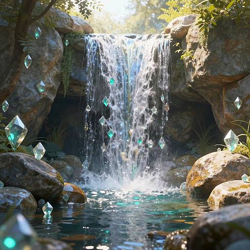 Fantasy Gemstone Waterfall Grotto