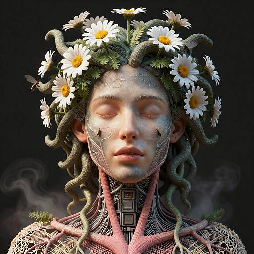 Hyper-Realistic Organic Marionette Portrait