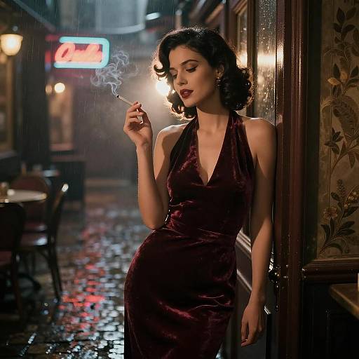 Sultry Paris Jazz Club Backstage Portrait