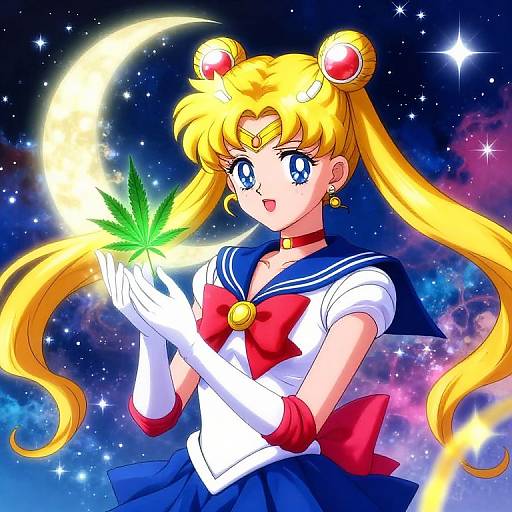 Sailor Moon Cannabis Cosmic Art