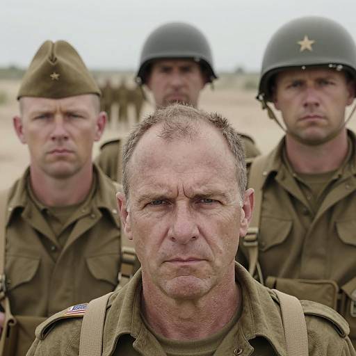 Wartime Portrait of Four Soldiers