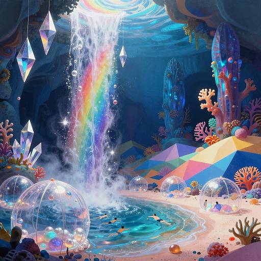 Surreal Amethyst and Sapphire Dreamscape