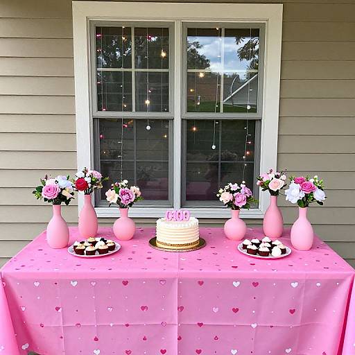 Vibrant Pink Outdoor Birthday Setup