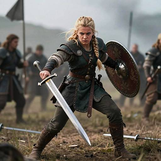 Viking Warrior Charging into Battle