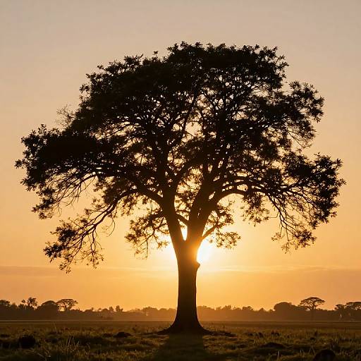 Majestic Tree at Golden-Hour Sunset