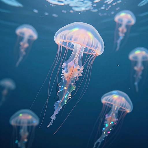 Ethereal Jellyfish in Ocean Sky
