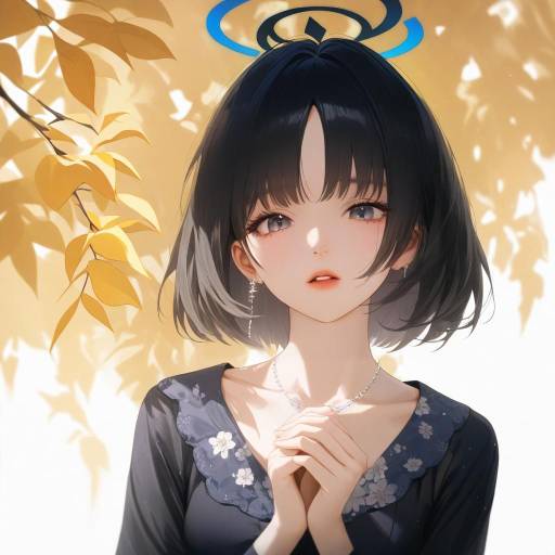 Elegant Girl in Black Dress Portrait