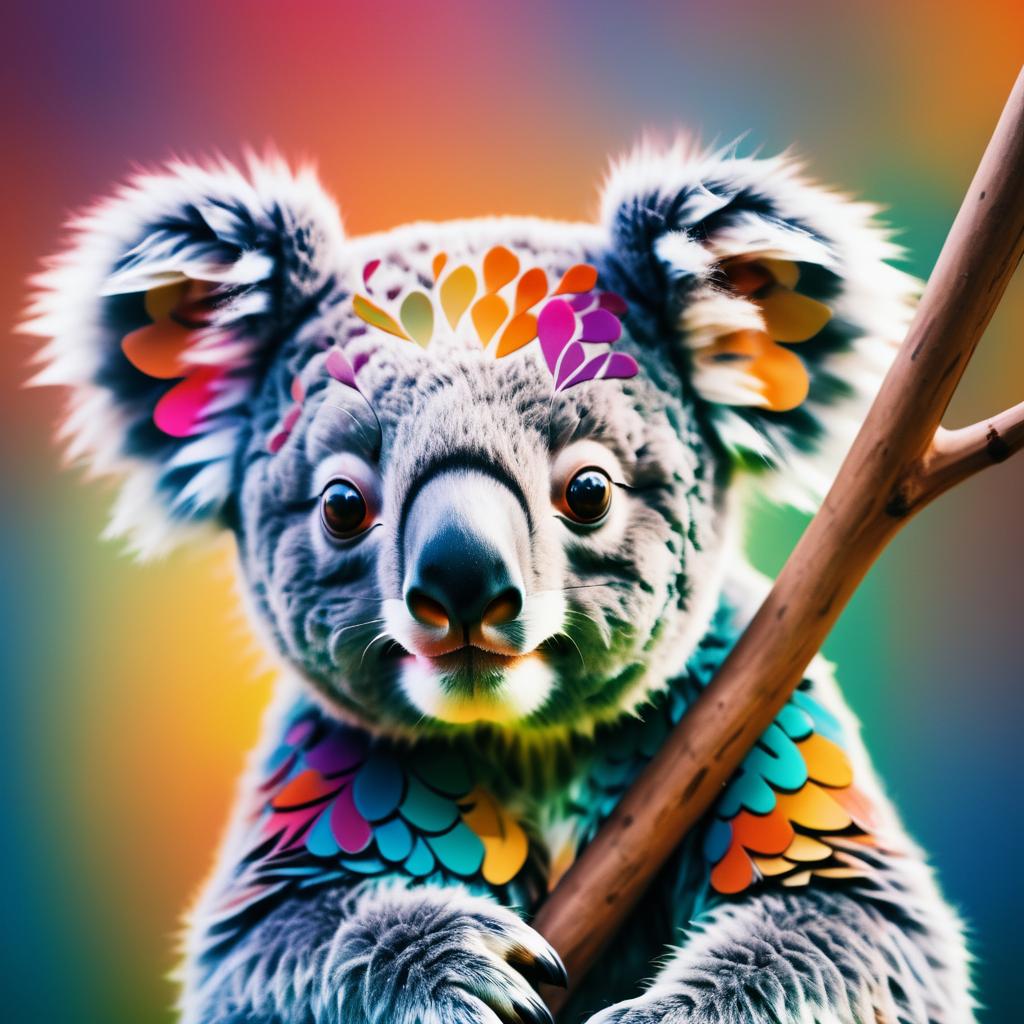 Vibrant Koala in Soft Surreal Style