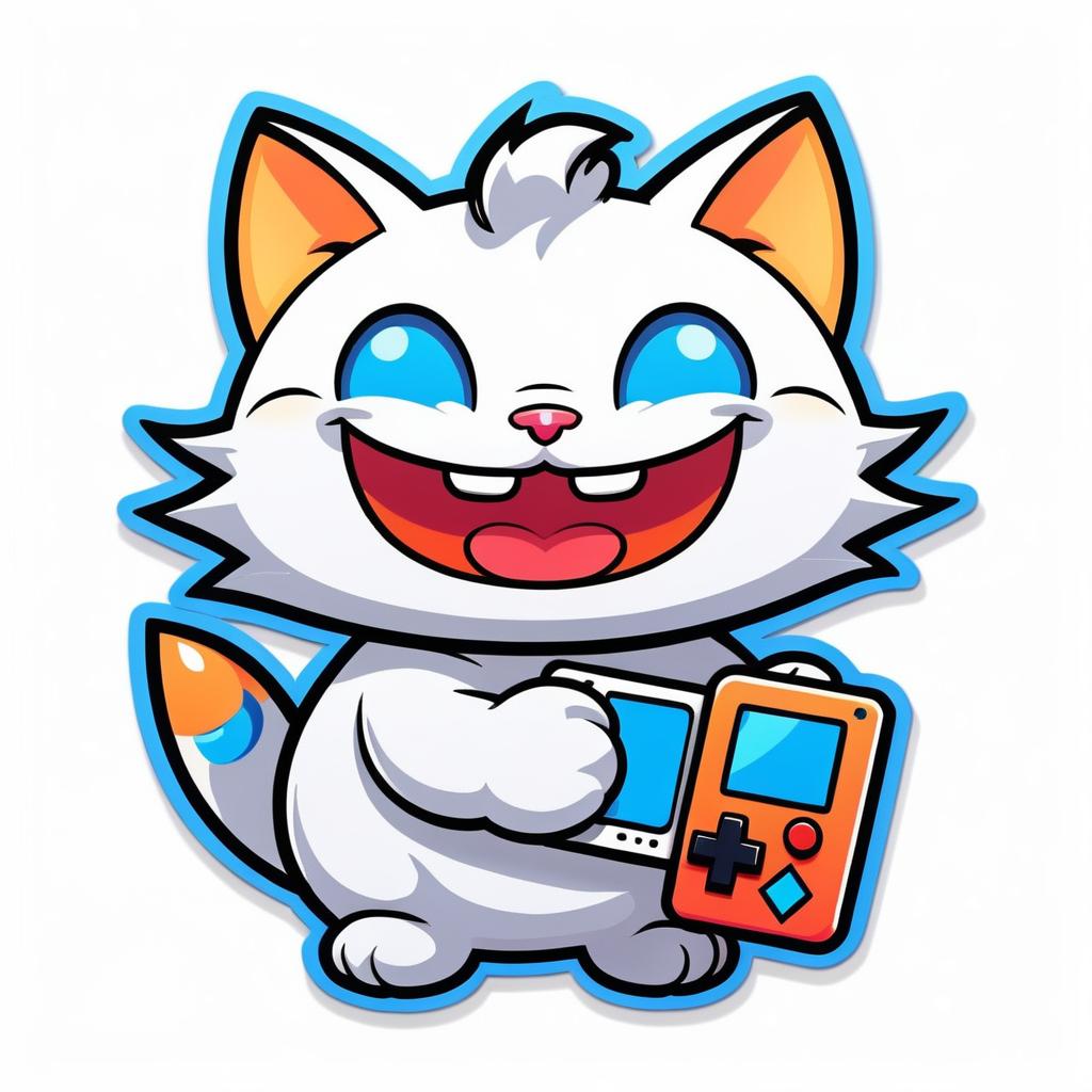 Mischievous Cartoon Cat Nintendo Sticker