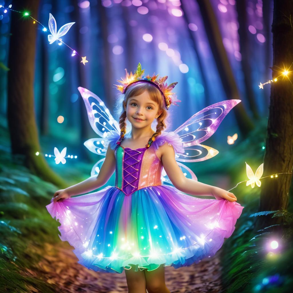 Whimsical Fairy Girl in Enchanted Forest