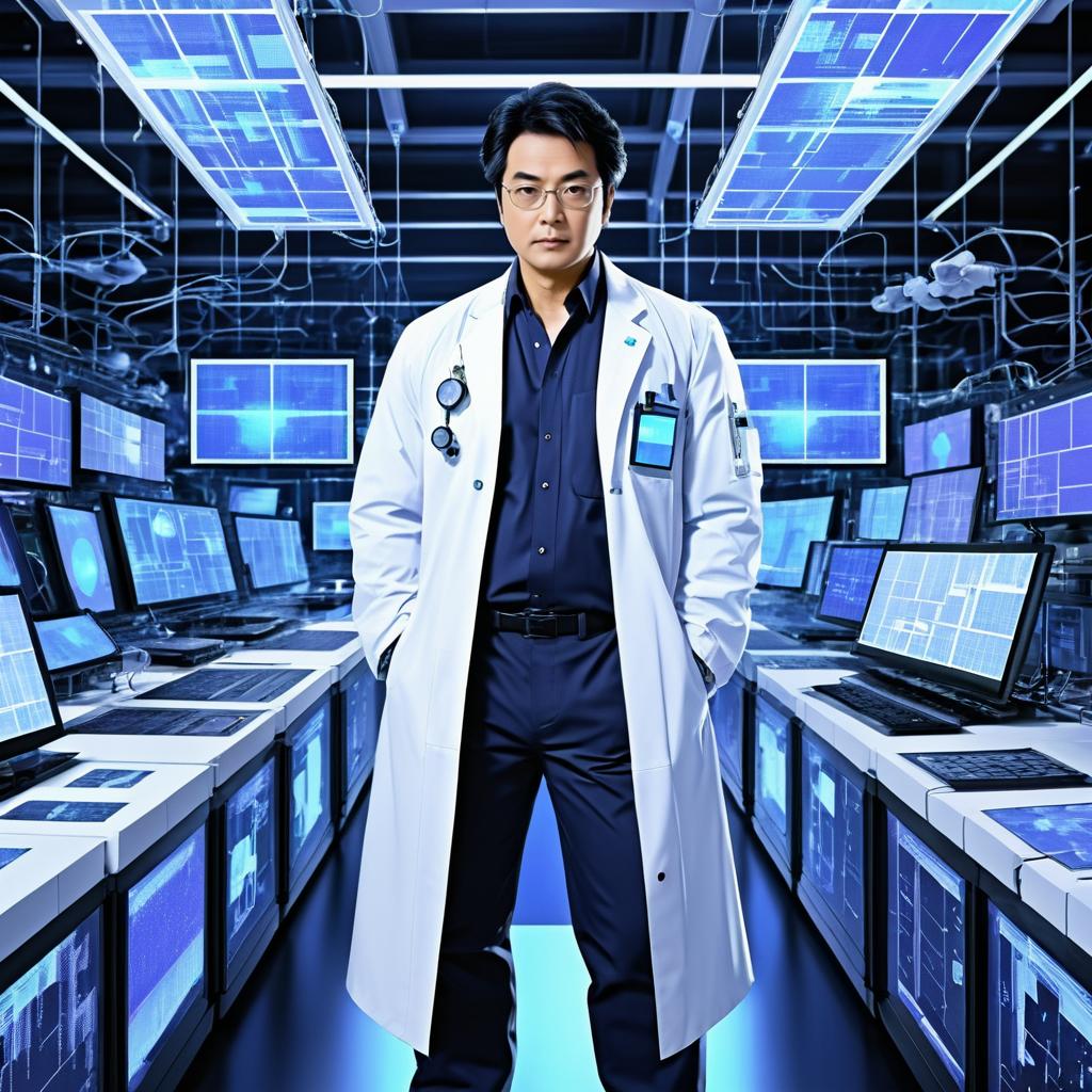 High-Tech Laboratory with Determined Scientist