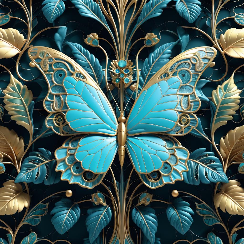 Vibrant Biomechanical Butterfly Render