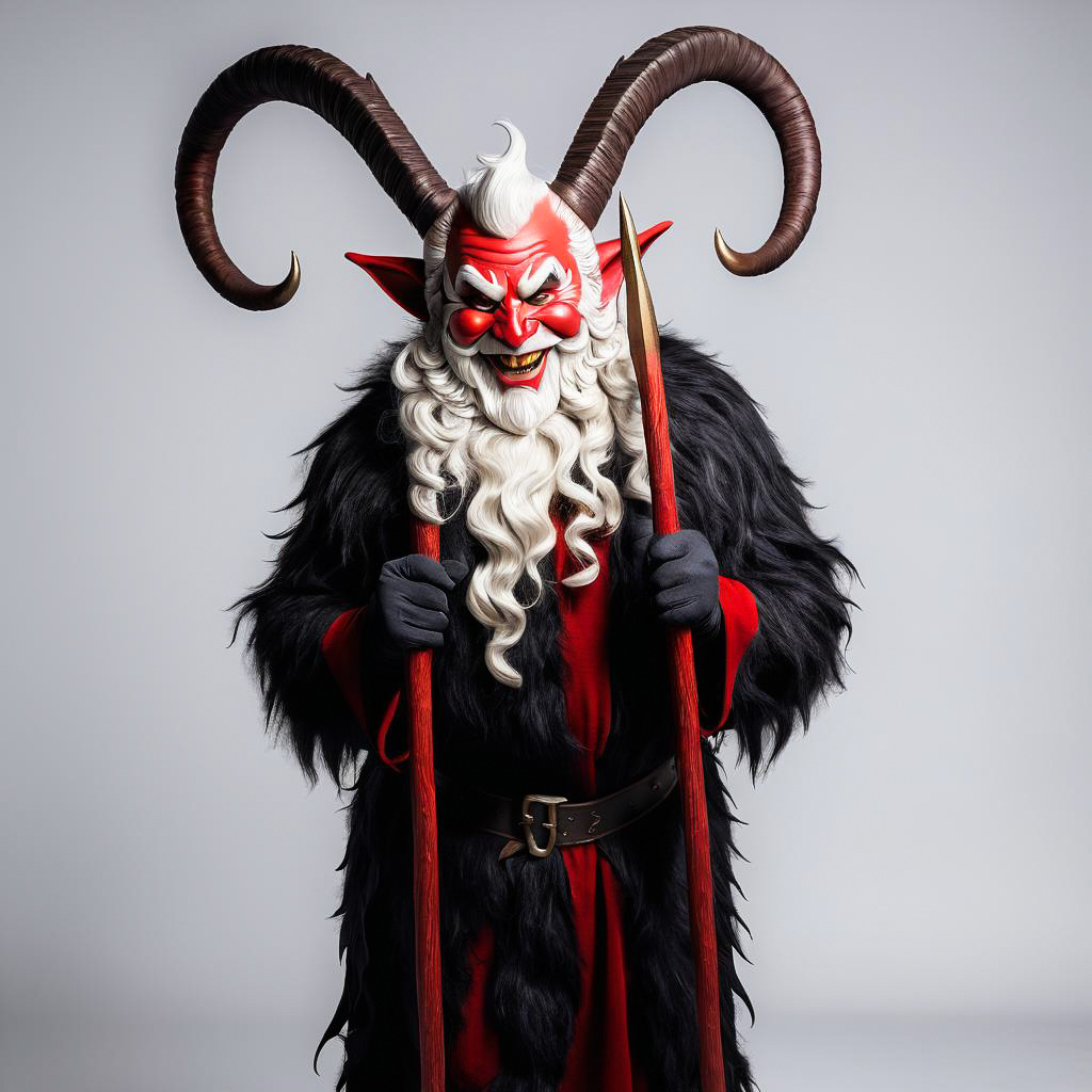 Grinning Elder in Krampus Costume