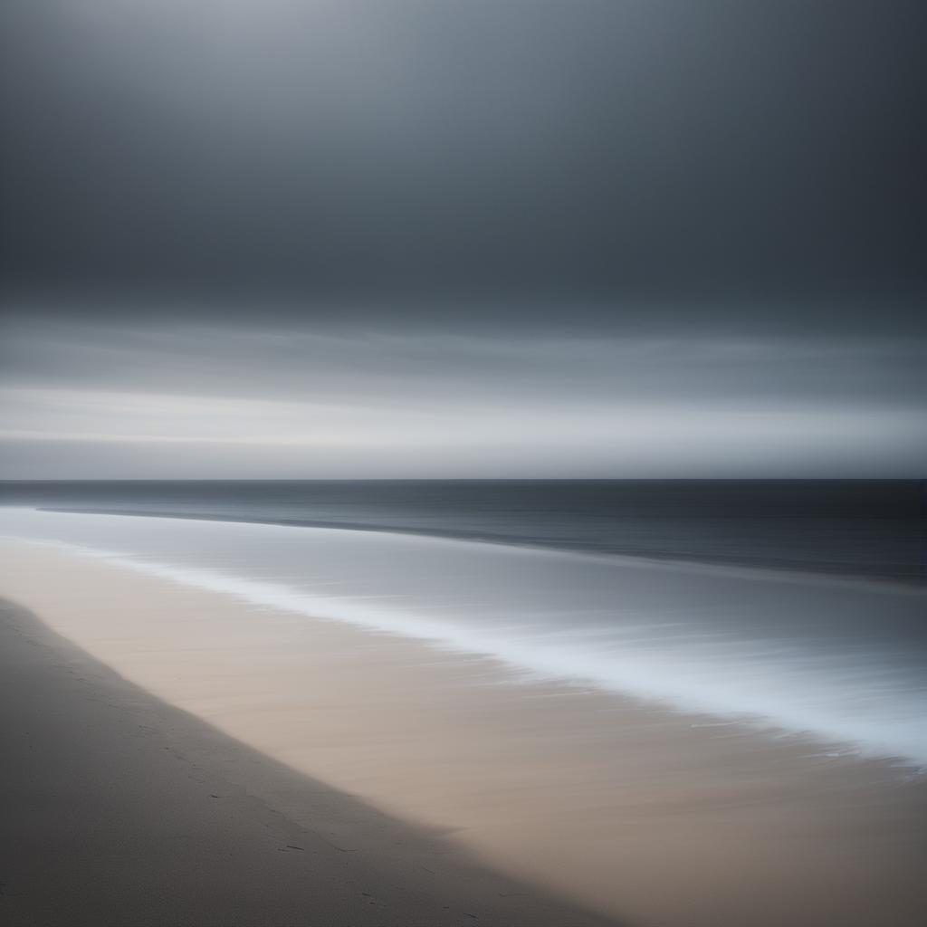 Moody Dawn on a Deserted Beach