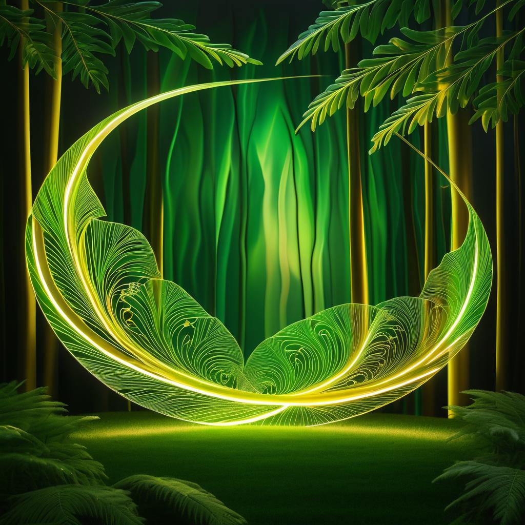 Ethereal Leaf-Shaped Light Painting